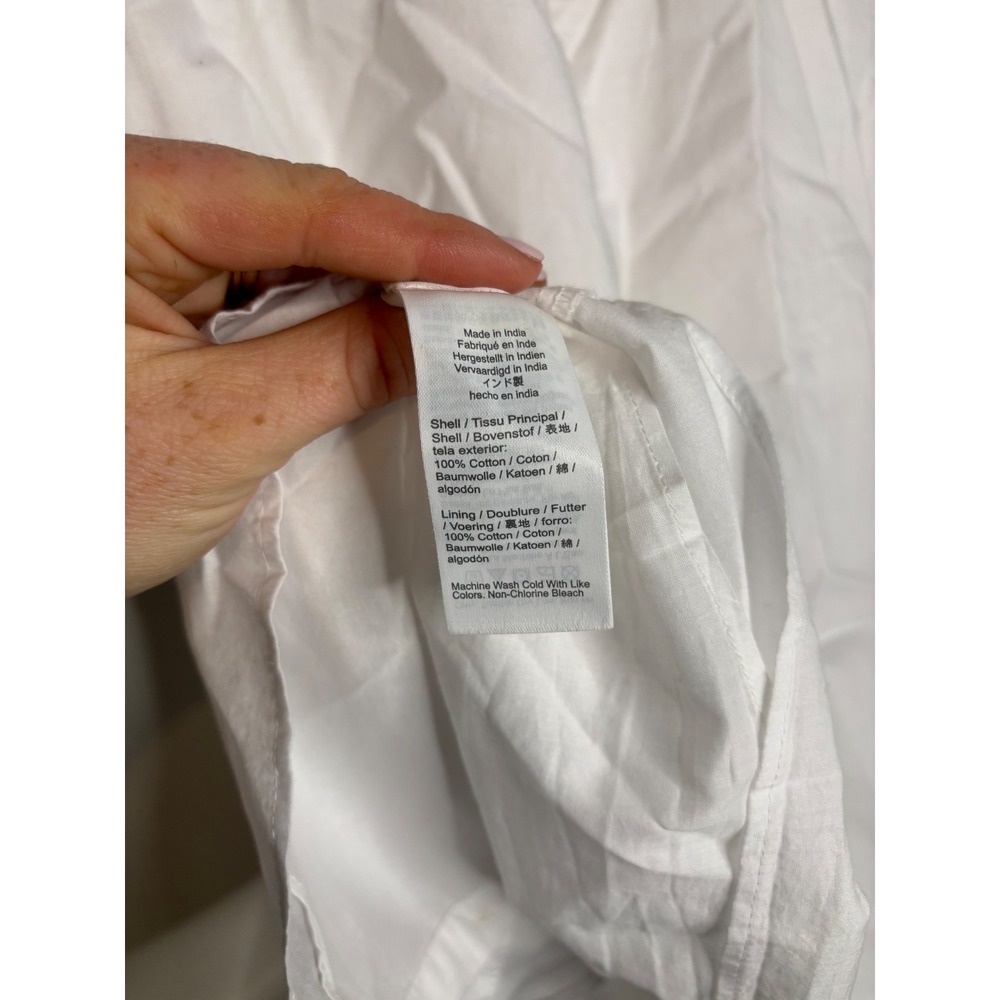 J.Crew White Cotton Eyelet Ruffle Button Front Blouse Cottagecore NWT S - Picture 5 of 5